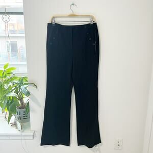NEW White House Black Market Black Ponte Flare Pants Size 8